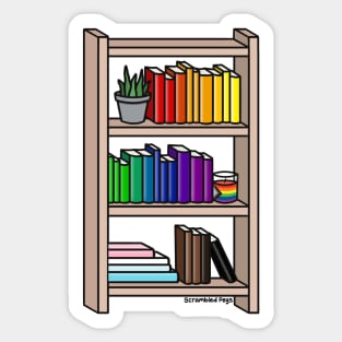 Progress Pride Rainbow Bookcase Sticker